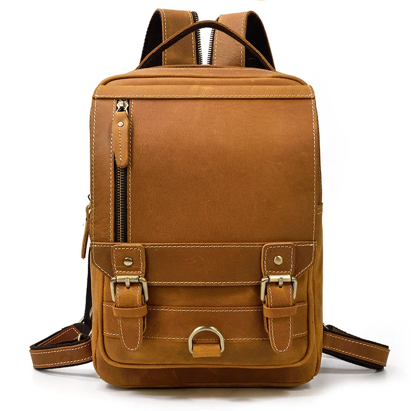 Custom Outdoor Crazy Horse Genuine Leather Men Laptop Leisure Leather backpack, Brown
Custom Outdoor Crazy Horse Genuine Leather Men Laptop Leisure Leather backpack, Brown