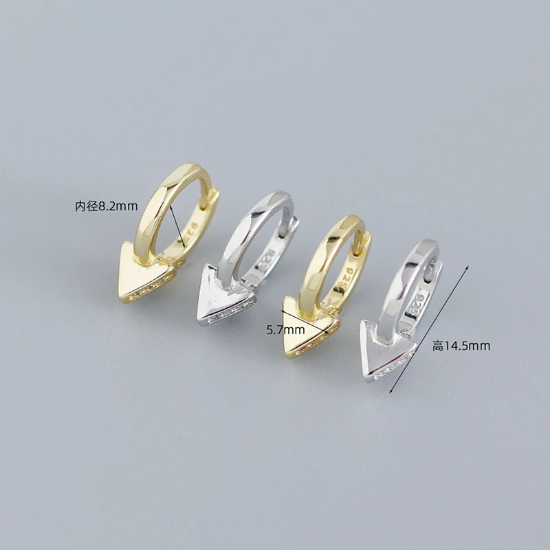 925 sterling silver punk style triangle diamond gold plated wholesale fashion jewelry hoop earrings female
925 sterling silver punk style triangle diamond gold plated wholesale fashion jewelry hoop earrings female