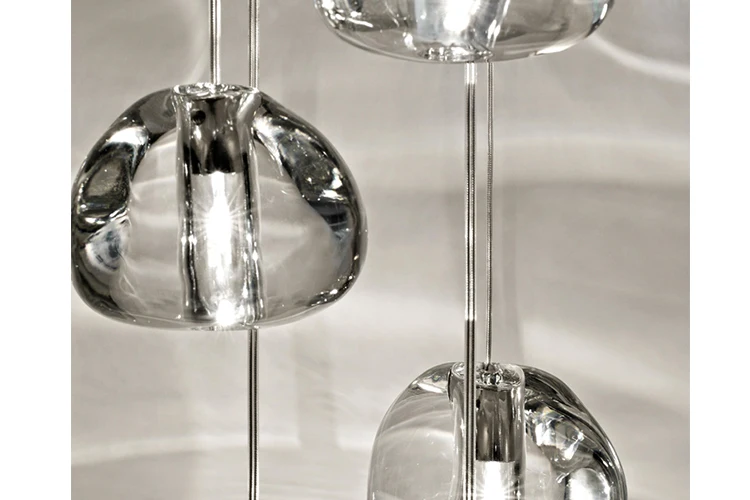 Modern LED stair hanging crystal ball high ceiling chandelier pendant light