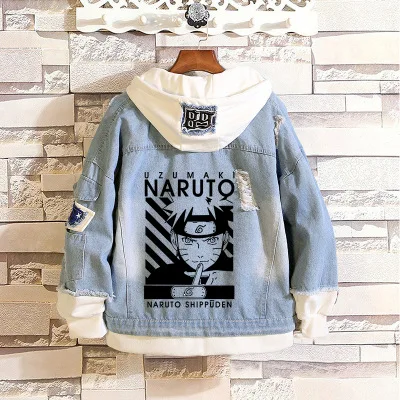 COLDKER 2021 Customized Anime Denim Jacket Wholesale Unisex Printed Blue Hooded Denim coat, Picture
COLDKER 2021 Customized Anime Denim Jacket Wholesale Unisex Printed Blue Hooded Denim coat, Picture
