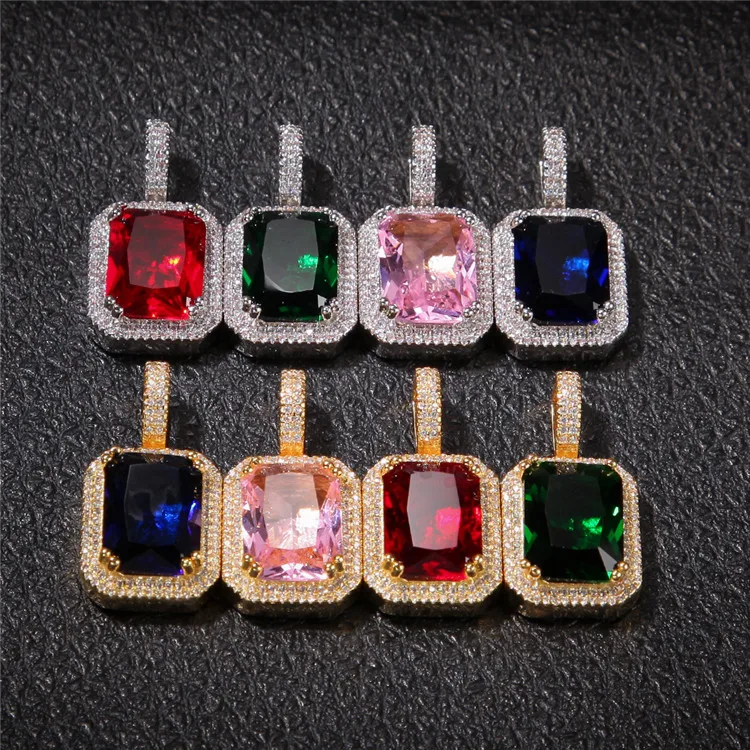 Hiphop Jewelry Rope Chain Iced Out Square Diamond Cubic Zirconia Gemstone Pendant Necklace, Colorful
Hiphop Jewelry Rope Chain Iced Out Square Diamond Cubic Zirconia Gemstone Pendant Necklace, Colorful