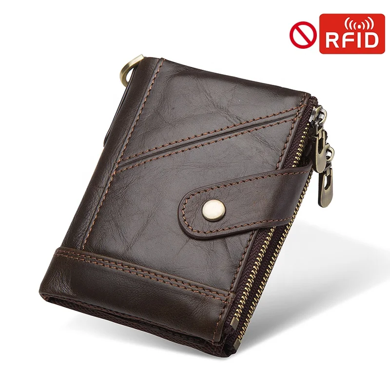 High quality wholesale short metal zipper wallet personal custom genuine leather rfid wallet for men, Black/brown
High quality wholesale short metal zipper wallet personal custom genuine leather rfid wallet for men, Black/brown