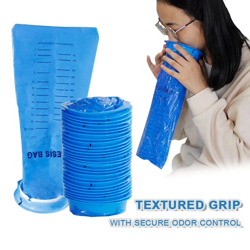 Standard size disposable rigid neck medical vomit bag
