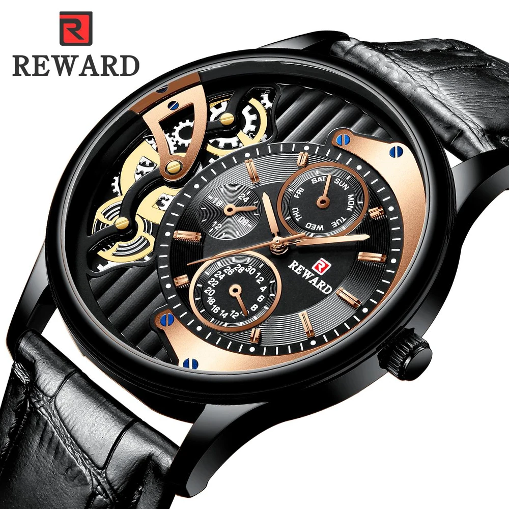 REWARD RD63098M Business Watch Men Fashion Casual Brown Leather Strap Mens Watches Top Brand Luxury Unique Quartz Wristwatch
REWARD RD63098M Business Watch Men Fashion Casual Brown Leather Strap Mens Watches Top Brand Luxury Unique Quartz Wristwatch