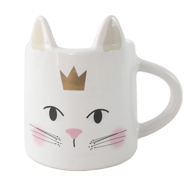 Cat Shape Coffee Cup Cute Custom Ceramic Office Water Cup