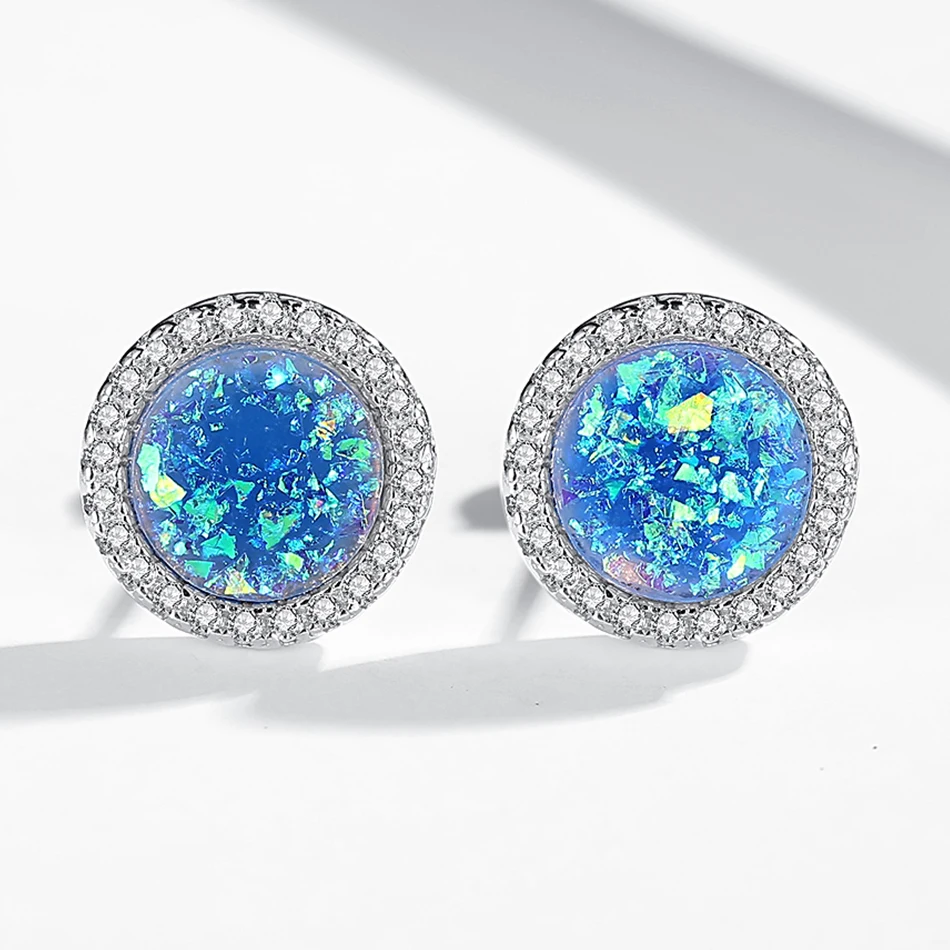 Forewe Fashion Jewelry 925 Sterling Silver Round Stud Earrings With Cubic Zircon Blue Crystal Earrings For Women Engagement Gift
Forewe Fashion Jewelry 925 Sterling Silver Round Stud Earrings With Cubic Zircon Blue Crystal Earrings For Women Engagement Gift