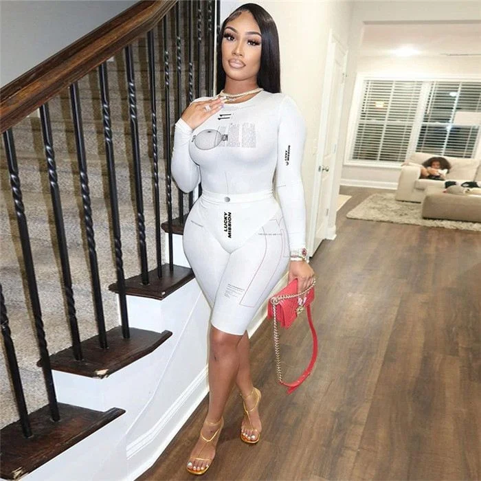 S4392-fall 2021 women clothes casual letter printing yoga jumpsuit short activewear, Picture shown
S4392-fall 2021 women clothes casual letter printing yoga jumpsuit short activewear, Picture shown