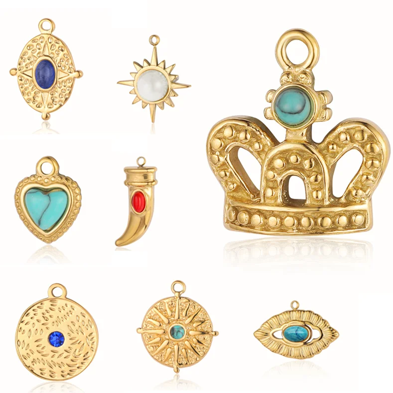 Tarnish free jewelry 18k gold plated Necklace Crown Hexagram Eye Stone Pendants Necklace Stainless Steel Jewelry
Tarnish free jewelry 18k gold plated Necklace Crown Hexagram Eye Stone Pendants Necklace Stainless Steel Jewelry