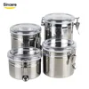 Airtight stainless steel food canister set candy/ coffee bean storage jars