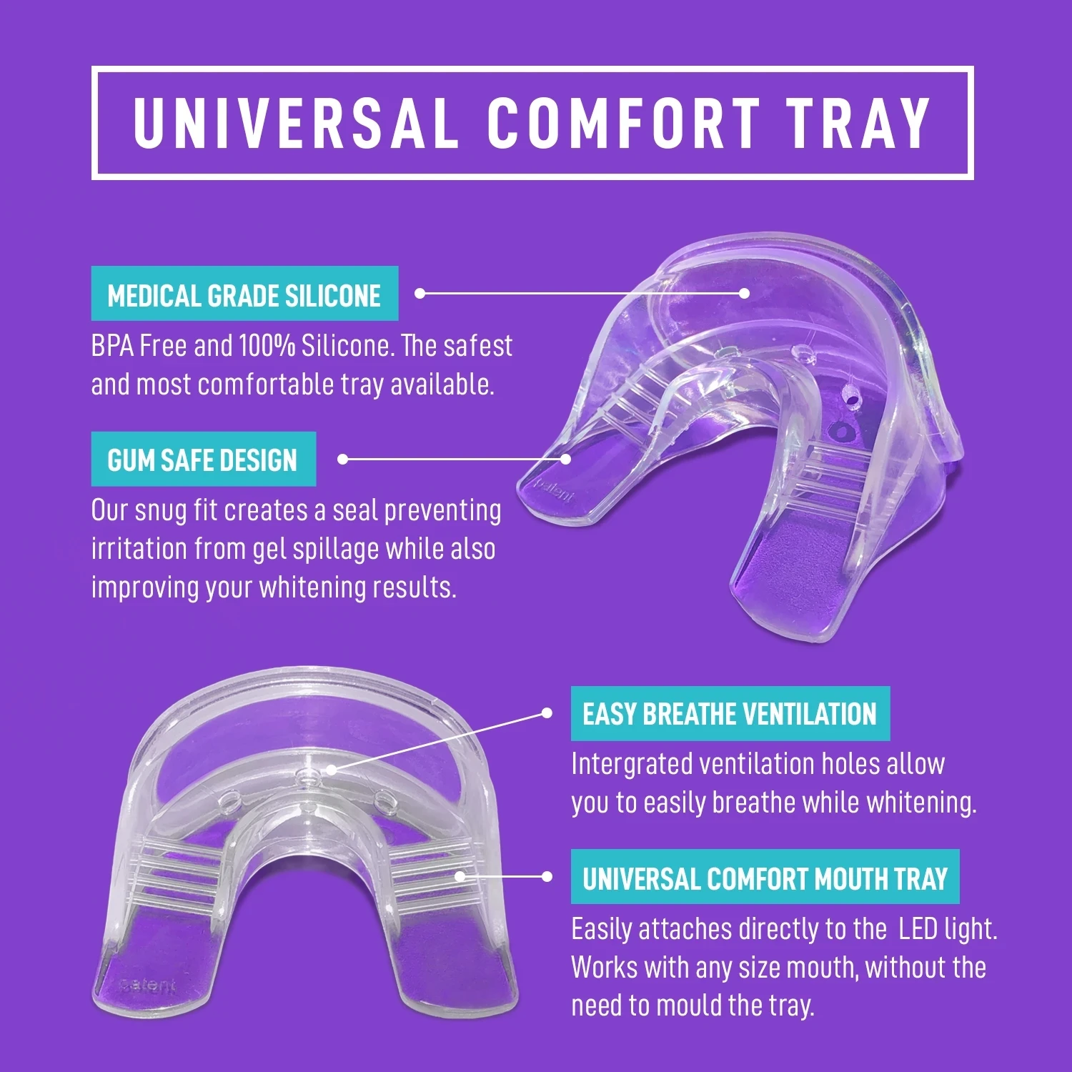 Custom Molding Silicone Gel Dental Tray Professional Teeth Whitening Kit with Mouth Guard for Teeth Grinding factory