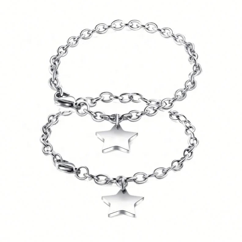 High Grade Titanium Steel Unisex Couple Bracelet Classic Five Pointed Star Exquisite Bracelet, Platinum
High Grade Titanium Steel Unisex Couple Bracelet Classic Five Pointed Star Exquisite Bracelet, Platinum