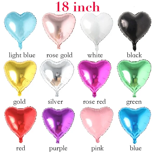 

18inch Rose Gold Heart Foil Balloons Inflatable Helium Ballons Birthday Party Wedding Decoration Balloon Baby Shower Supplies
