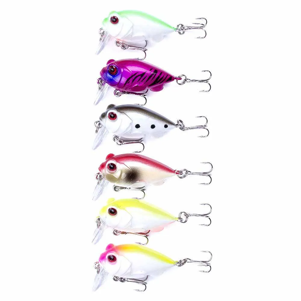 Fishing Lure 3D Eyes Crank bait Artificial Plastic Hard Bait Fishing Tackle, 6 colors
Fishing Lure 3D Eyes Crank bait Artificial Plastic Hard Bait Fishing Tackle, 6 colors