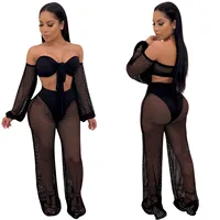 2019 Summer Hollow Wrapped Chest Lanterns Sleeves Wide Leg Pants Two Sets of Beachwear Women
2019 Summer Hollow Wrapped Chest Lanterns Sleeves Wide Leg Pants Two Sets of Beachwear Women