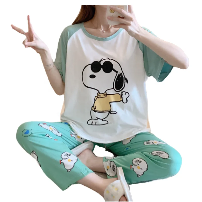 Wholesale pajamas Polyester fabric cartoon pattern Short-sleeved trousers pajamas Women's cartoon pajamas
Wholesale pajamas Polyester fabric cartoon pattern Short-sleeved trousers pajamas Women's cartoon pajamas