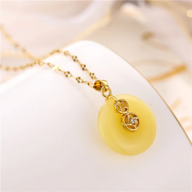 18k Gold Plated Geometric Round Korean Jade Pendant Necklaces Cubic Zircon Chinese Traditional Coin Necklaces Lucky Necklaces
18k Gold Plated Geometric Round Korean Jade Pendant Necklaces Cubic Zircon Chinese Traditional Coin Necklaces Lucky Necklaces