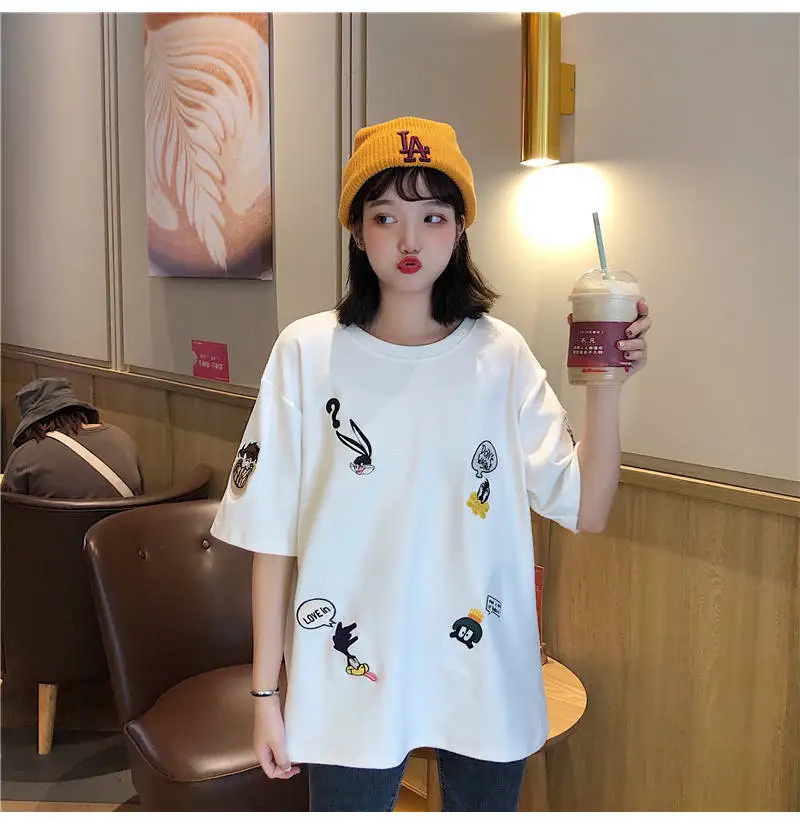 Lady Tops Tees Womens Summer T-Shirts 2020 New O-Neck Short Sleeve Cute Cartoon T-Shirt for Girls Students
Lady Tops Tees Womens Summer T-Shirts 2020 New O-Neck Short Sleeve Cute Cartoon T-Shirt for Girls Students