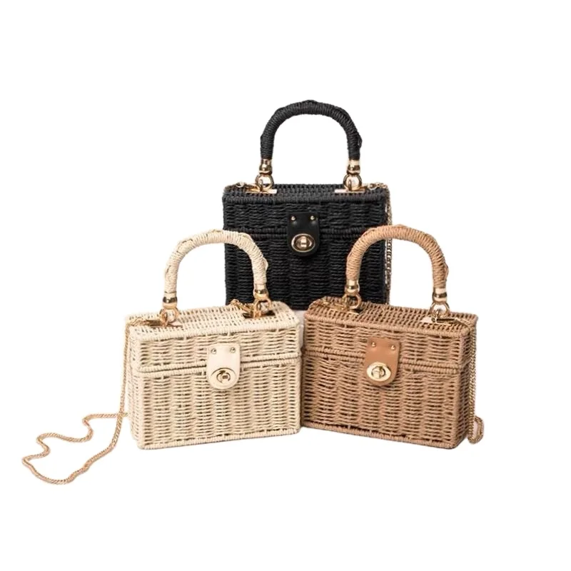 Ellyson wholesale summer beach vacation small square ladies straw one-shoulder messenger bag, Customized color
Ellyson wholesale summer beach vacation small square ladies straw one-shoulder messenger bag, Customized color