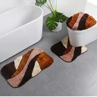 ESMODA Custom size microfiber TPE non slip colorful luxury bathroom mats 3 piece bath rug sets