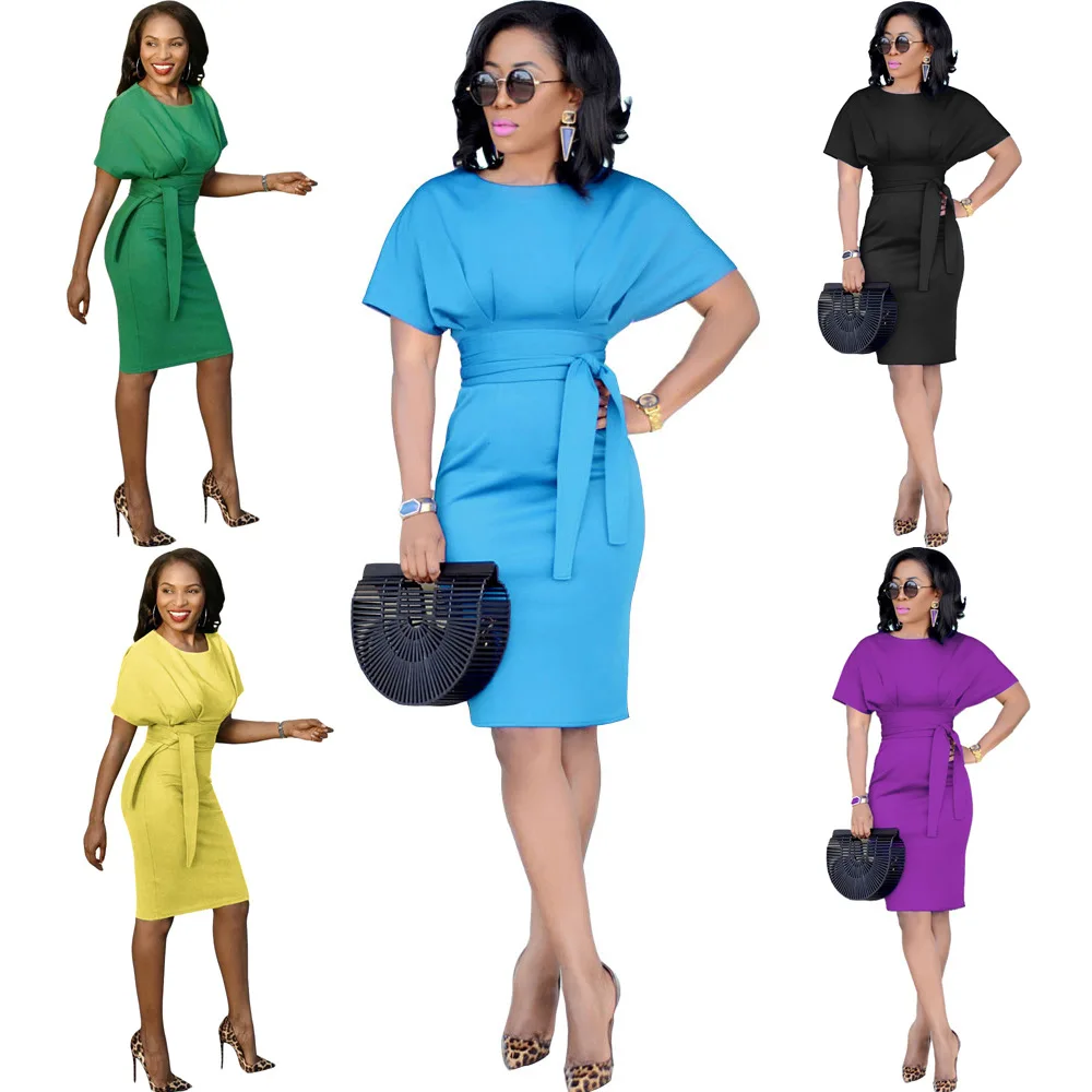New Fashion Ladies Office Light Blue Round Neck Bat Sleeve Tight Bodycon Dress Women Dress, Yellow,purple,green,light blue,black
New Fashion Ladies Office Light Blue Round Neck Bat Sleeve Tight Bodycon Dress Women Dress, Yellow,purple,green,light blue,black