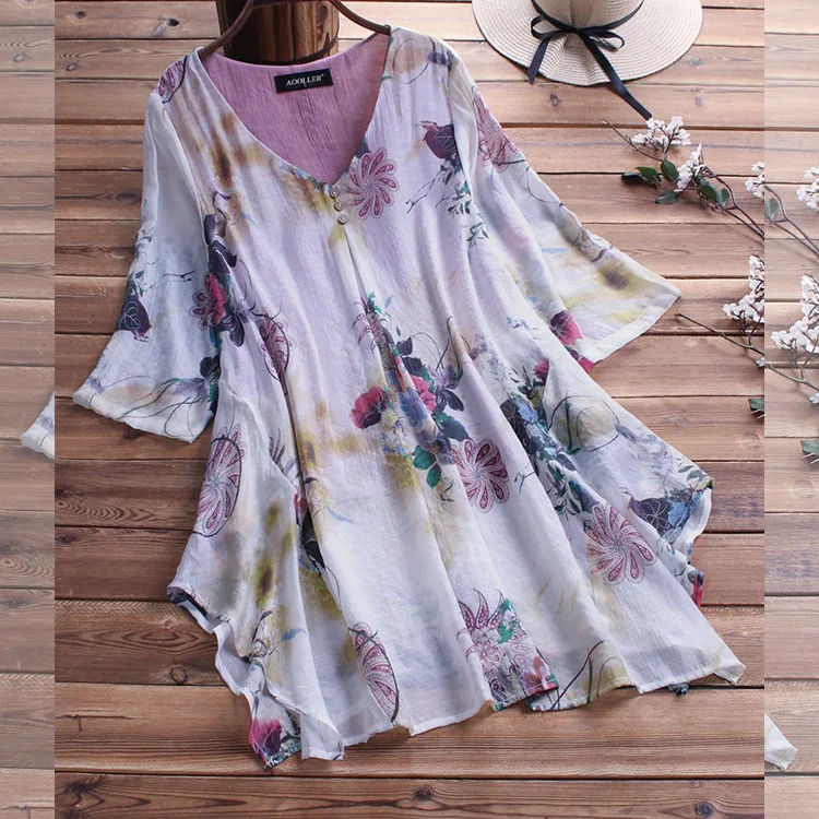 Large Size Women's Shirt Cotton And Linen 5XL Summer V-neck Short-sleeve Loose White Top OL temperament blouse Chiffon shirt 
Large Size Women's Shirt Cotton And Linen 5XL Summer V-neck Short-sleeve Loose White Top OL temperament blouse Chiffon shirt