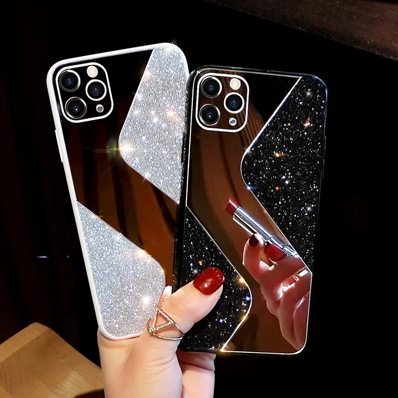 Luxury Glitter Makeup Mirror Case For iPhone 12 12 Pro MAX XS XR Bling Sequins Silicone Cover Woman Phone Case
Luxury Glitter Makeup Mirror Case For iPhone 12 12 Pro MAX XS XR Bling Sequins Silicone Cover Woman Phone Case