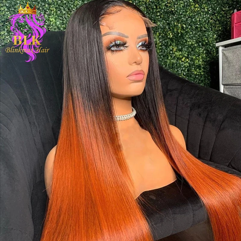 BLK HAIR Ombre Color 1b Orange Ginger Straight Wigs 100% Virgin Brazilian Human Hair HD Lace Front Wigs Vendor For Black Women
BLK HAIR Ombre Color 1b Orange Ginger Straight Wigs 100% Virgin Brazilian Human Hair HD Lace Front Wigs Vendor For Black Women