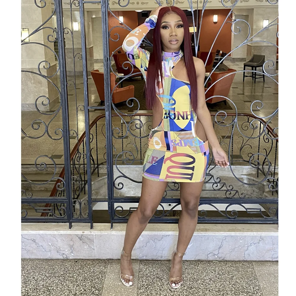 Wholesale spring casual dresses 2021 print asymmetric one shoulder hollow out patchwork mini dress for women, Photos show
Wholesale spring casual dresses 2021 print asymmetric one shoulder hollow out patchwork mini dress for women, Photos show