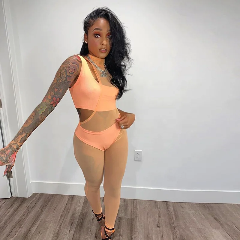 YD K21ST152 New arrival irregular tube top sexy one shoulder hollow out mesh jumpsuit women three piece set
YD K21ST152 New arrival irregular tube top sexy one shoulder hollow out mesh jumpsuit women three piece set
