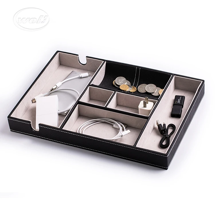 PU Leather Jewelry Storage Leather Catchall Men's Valet Tray Coin Key Phone Holder, Black, pantone or cmyk can be option
PU Leather Jewelry Storage Leather Catchall Men's Valet Tray Coin Key Phone Holder, Black, pantone or cmyk can be option