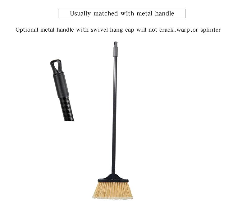 plastic soft angle broom with flagged bristle