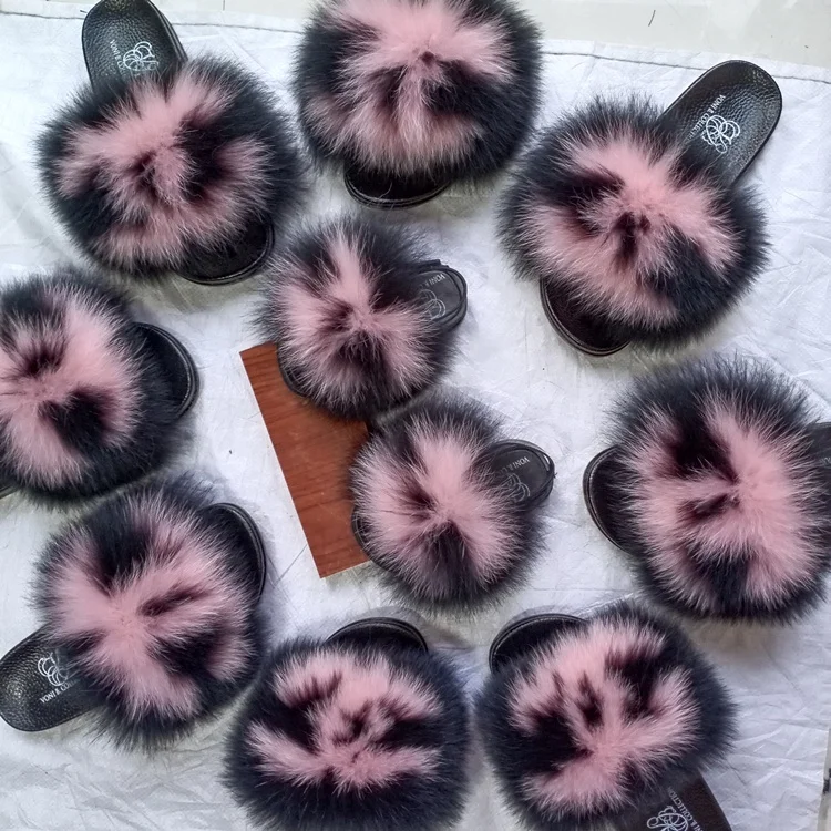 New Arrival High Quality Summer Outwear PVC Sole Furry Real Fox Fur Slippers designer Fur Slides For Women, Customized color
New Arrival High Quality Summer Outwear PVC Sole Furry Real Fox Fur Slippers designer Fur Slides For Women, Customized color