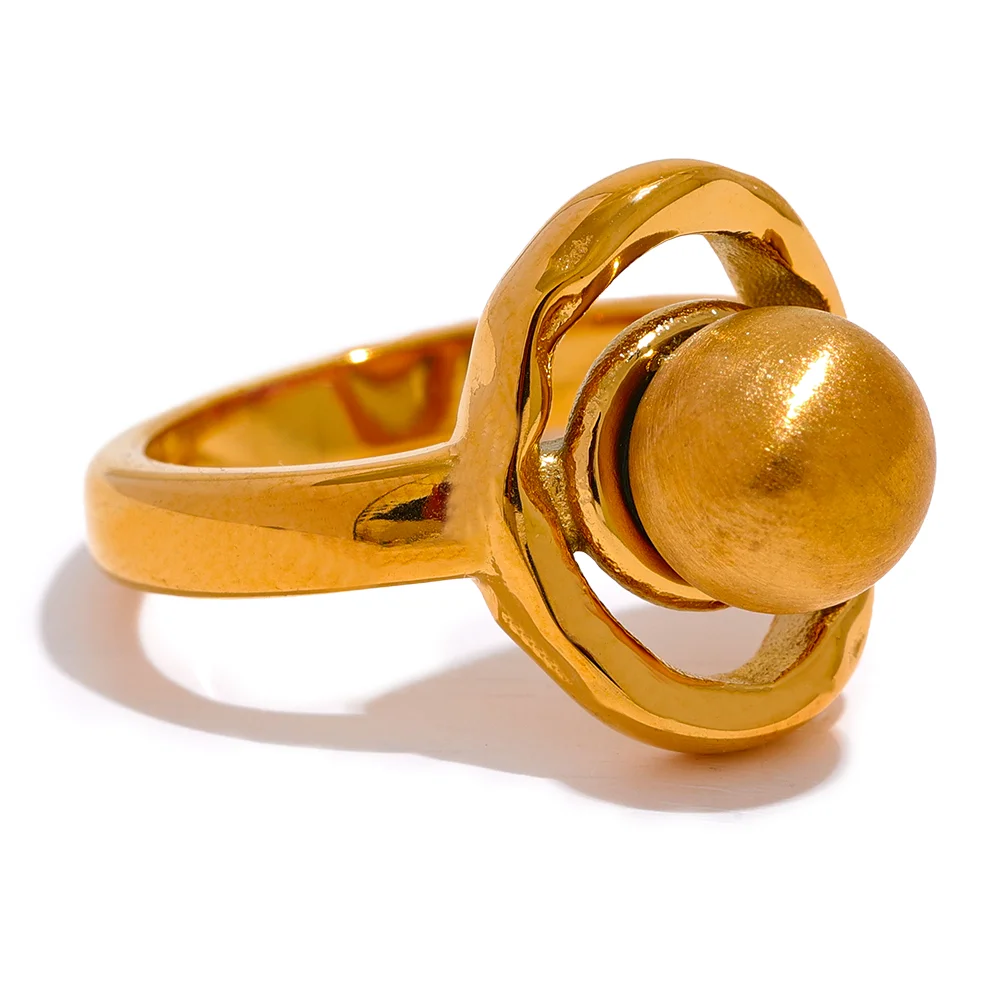 JINYOU 1910 Waterproof 316L Stainless Steel Round Ball Fashion Charm Ring 2023 Trendy Texture Gold Stylish Finger Jewelry Women
JINYOU 1910 Waterproof 316L Stainless Steel Round Ball Fashion Charm Ring 2023 Trendy Texture Gold Stylish Finger Jewelry Women