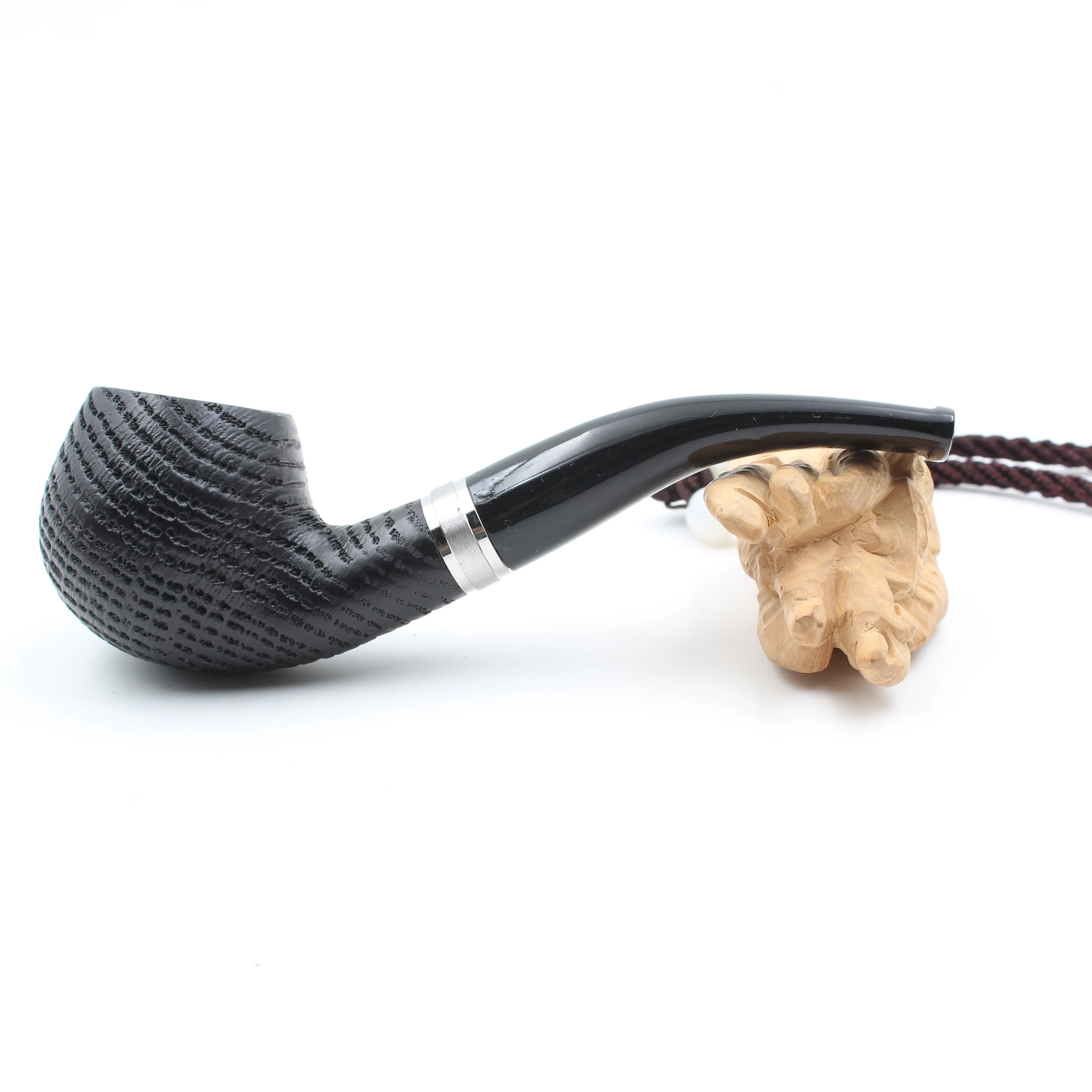 Wholsale Bent Tobacco Pipe Classic Style Smoking Pipe Durable with siliver ring smoking pipe, Black
Wholsale Bent Tobacco Pipe Classic Style Smoking Pipe Durable with siliver ring smoking pipe, Black