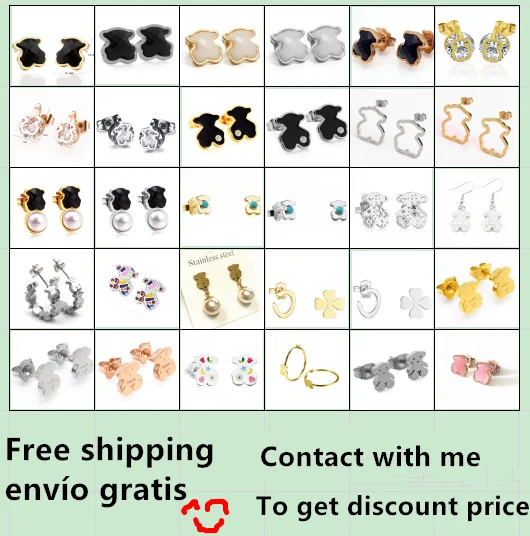 Trendy Bear Stone fashion Women Stainless Steel Women Earring Stud Jewelry Nice Gift Fashion spain bear, Rose/silver/gold/black
Trendy Bear Stone fashion Women Stainless Steel Women Earring Stud Jewelry Nice Gift Fashion spain bear, Rose/silver/gold/black