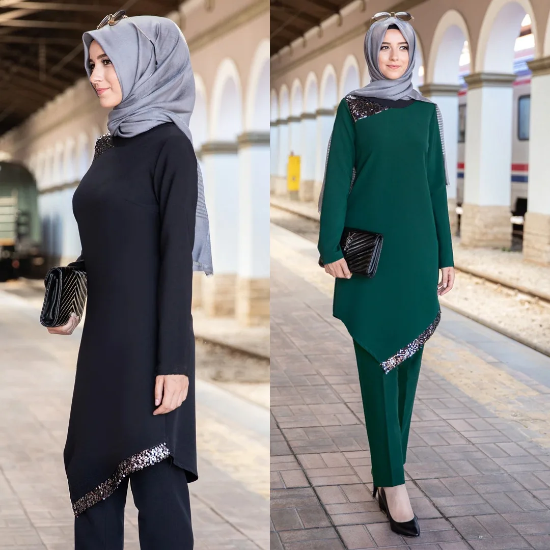 soild color Muslim women's suit new dress two-piece party Arab dress and pants islamic clothing
soild color Muslim women's suit new dress two-piece party Arab dress and pants islamic clothing