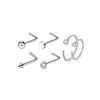 Gaby 20G 316L Stainless Steel L shaped Luxuery Tik Tok hot sale contracted Nose Pin/Stud/Hoop Set Piercing