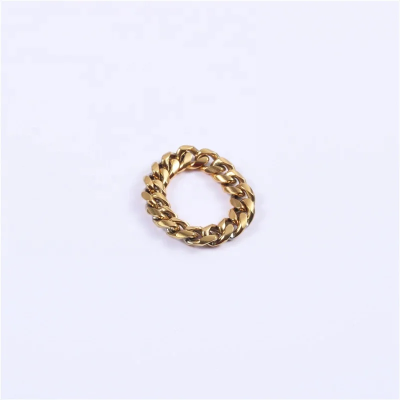 High End 18K Plain Gold Individuality Chain Rings Stainless Steel Trendy Simple Gold Plated Jewelry
High End 18K Plain Gold Individuality Chain Rings Stainless Steel Trendy Simple Gold Plated Jewelry