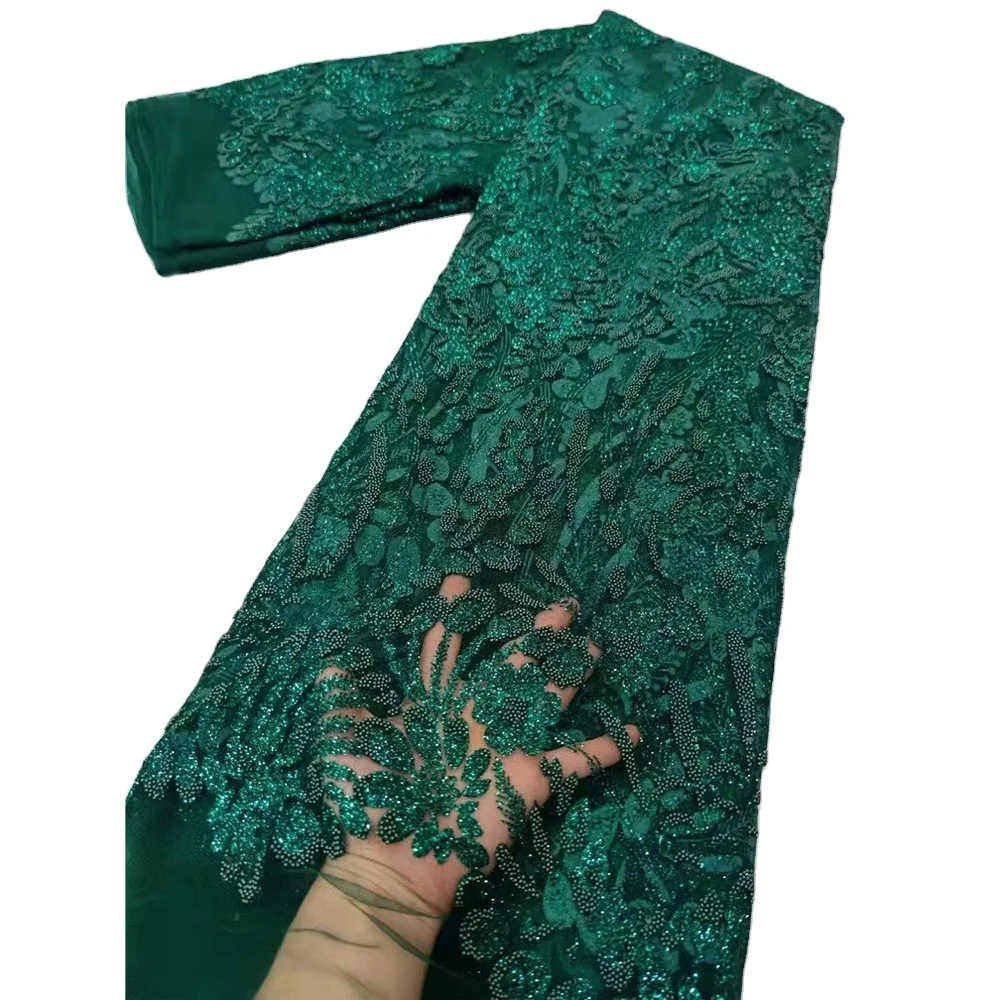 HFX Glitters Beaded African Lace Fabric With Sequins Tulle Nigerian Lace 2022 For Party, As picture
HFX Glitters Beaded African Lace Fabric With Sequins Tulle Nigerian Lace 2022 For Party, As picture