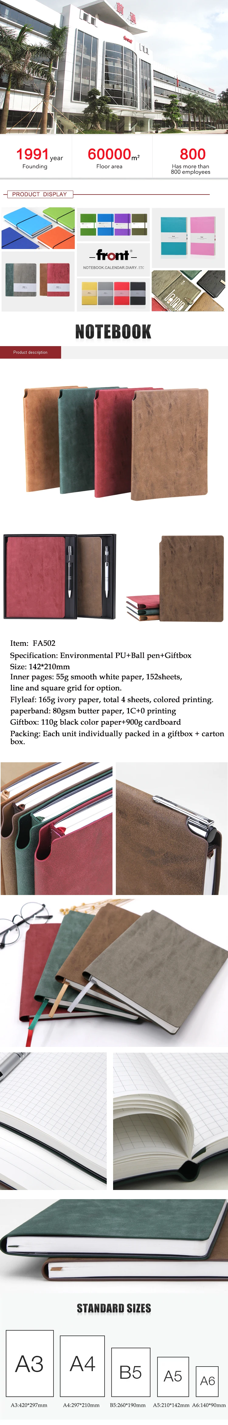 quality free sample promotional gifts spiral notebooks printing