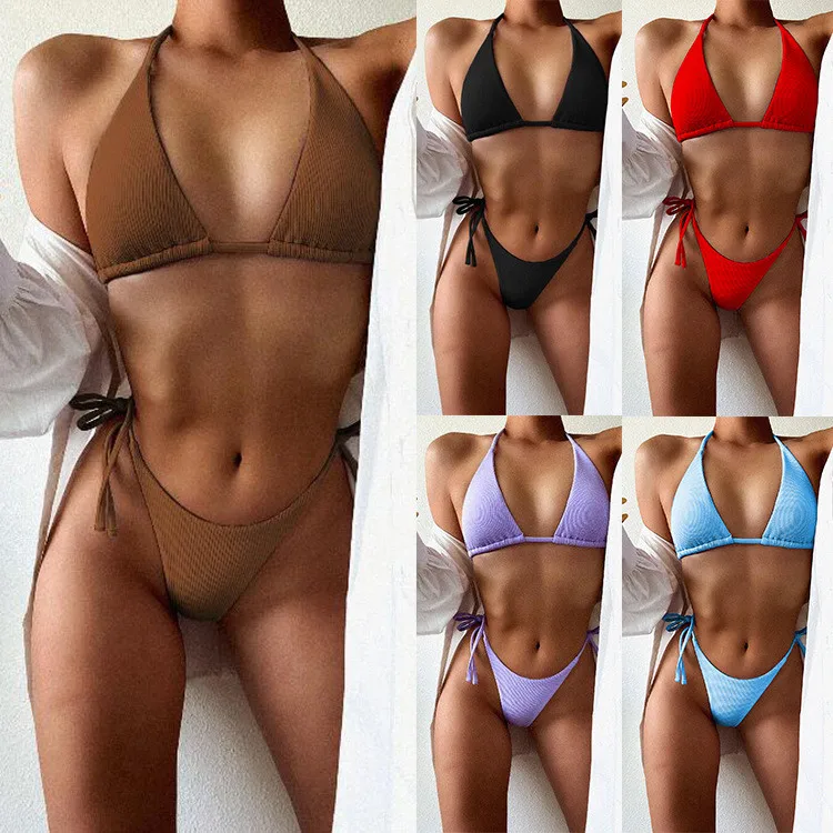 Women bandage two-piece swimming suit feminine solid color suit swimsuit triangle bikini
Women bandage two-piece swimming suit feminine solid color suit swimsuit triangle bikini