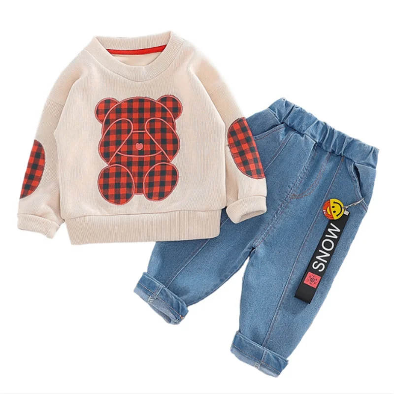 2020 Spring Baby Boys Clothing Sets Bear T-shirt Jeans Toddler Infant Clothes Children Vacation clothing, Customized color
2020 Spring Baby Boys Clothing Sets Bear T-shirt Jeans Toddler Infant Clothes Children Vacation clothing, Customized color