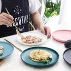Microwave dishwasher safe home use dinner plate sets custom print ceramic dinner plate
