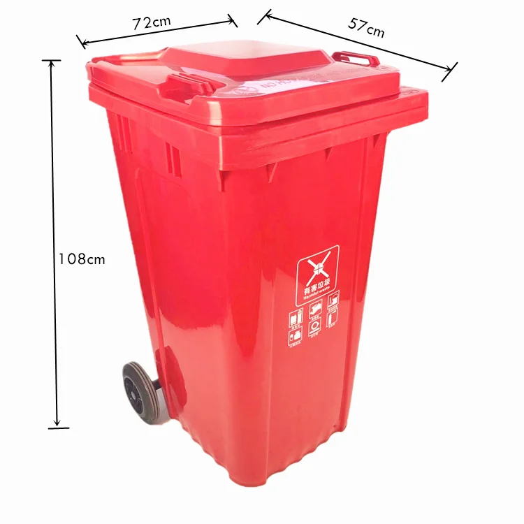 Best Selling Stackable Outdoor Public 240L HDPE Waste Bin with Wheels factory