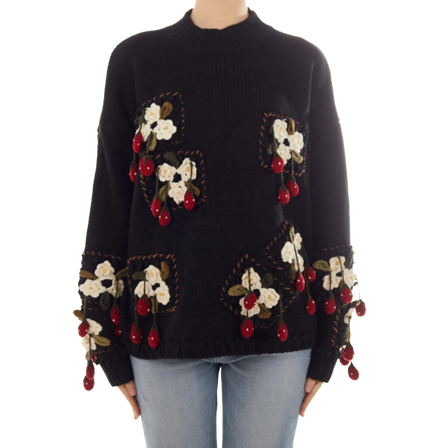 YINJ Elegant O Neck Long Sleeve Strawberry Floral Print Sweet Pattern Knitting Pullover Jumper New Womens Oversized Sweater, Black
YINJ Elegant O Neck Long Sleeve Strawberry Floral Print Sweet Pattern Knitting Pullover Jumper New Womens Oversized Sweater, Black