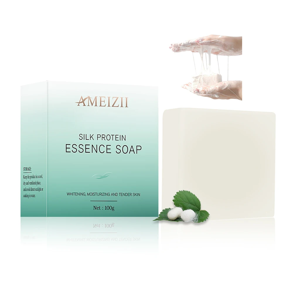 

Organic Silk Protein Essences Soap Facial Cleansing Soap Skin Exfoliating Whitening Moisturizing Body Bath Savon Lait De Chevre