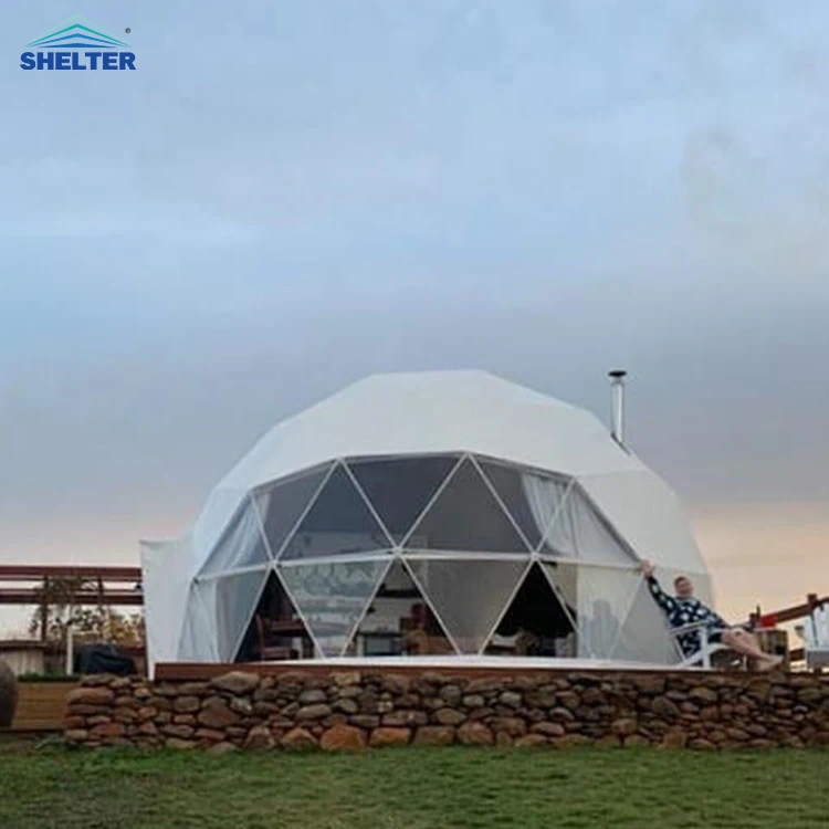 

Cupula iglu Tenda a cupola Outdoor Waterproof luxury pvc prefab hotel Big Camping Igloo Geodesic Dome Tent House With Insulation