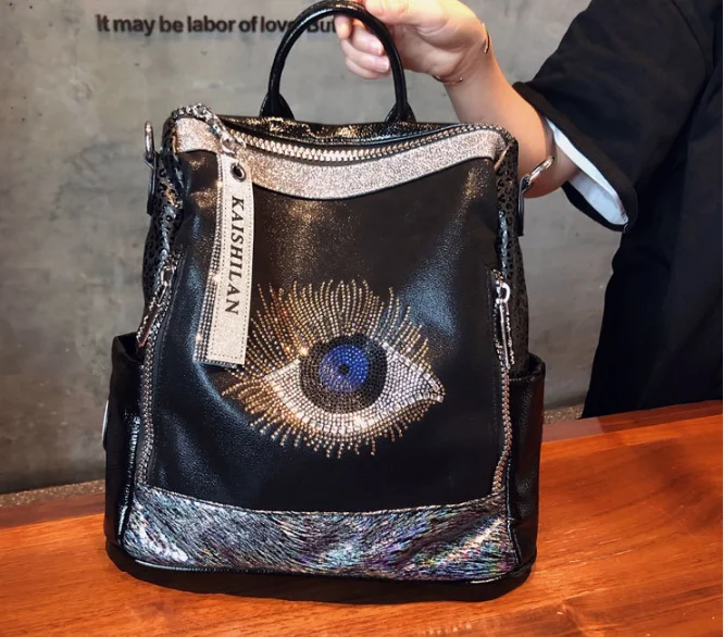 TLB-8D408 Multifunction women shiny crystal eye backpack leather waterproof crossbody shoulder bag
TLB-8D408 Multifunction women shiny crystal eye backpack leather waterproof crossbody shoulder bag