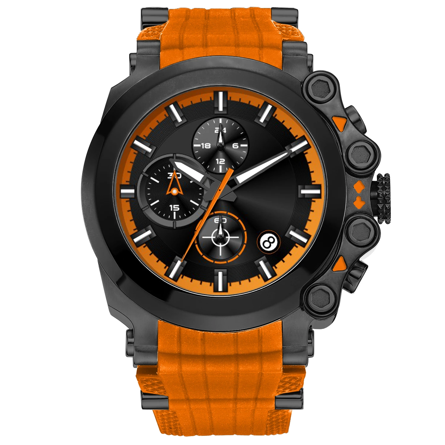 Wholesale Orange Hot Sale Sport Quartz Watches Luxury Wristwatch Mens Brand Japan Movt Wrist Watch, Customized colors accepted
Wholesale Orange Hot Sale Sport Quartz Watches Luxury Wristwatch Mens Brand Japan Movt Wrist Watch, Customized colors accepted