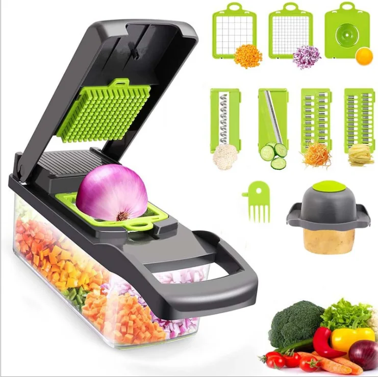 

14 in 1 Vegetable Chopper Slicer Potato Onion Chopper Food Multifunctional Vegetable Slicer Cutter with Container